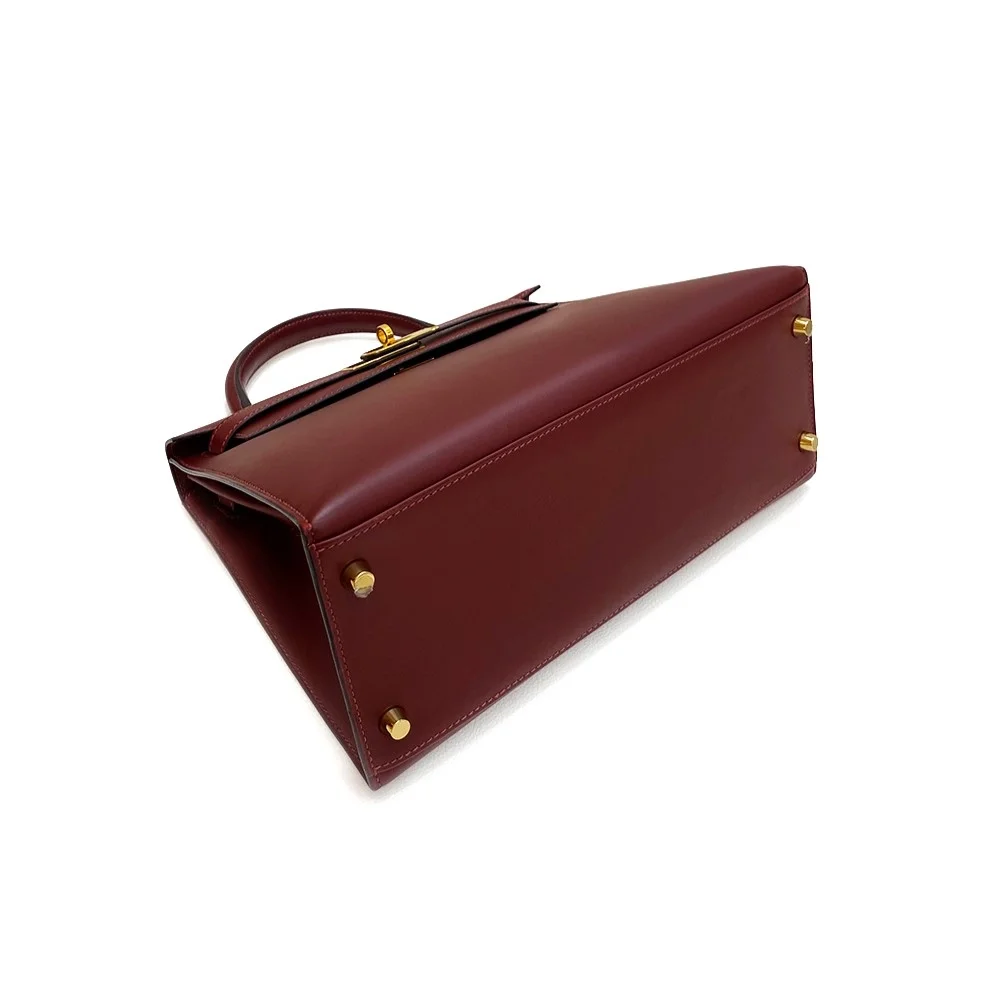 에르메스 켈리 25 셀리에 박스 와인 레드 골드 하드웨어 (100% HAND MADE)