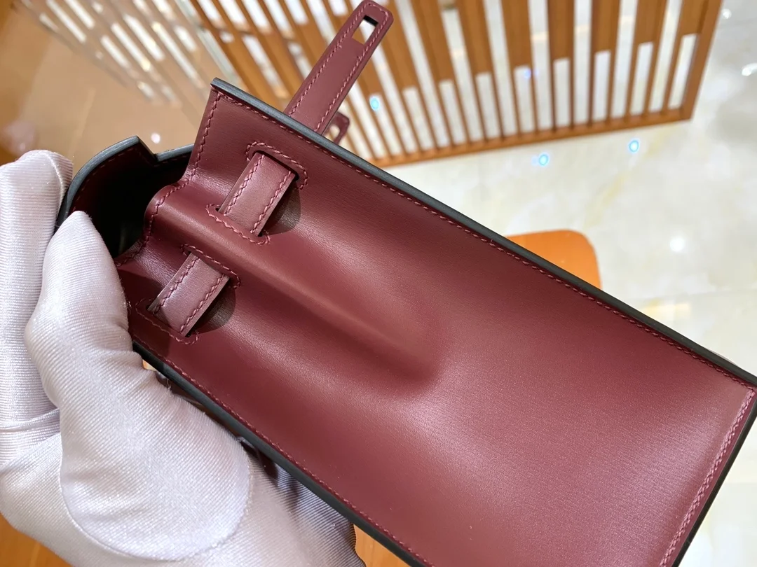 에르메스 켈리 25 셀리에 박스 와인 레드 골드 하드웨어 (100% HAND MADE)