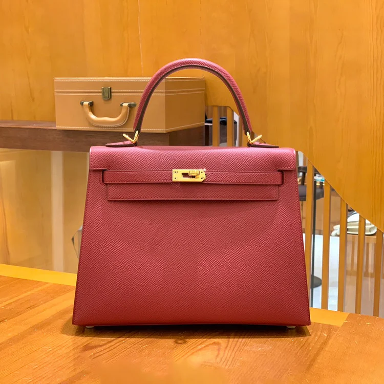 에르메스 켈리 25 셀리에 가넷 레드 골드 하드웨어 (100% HAND MADE)