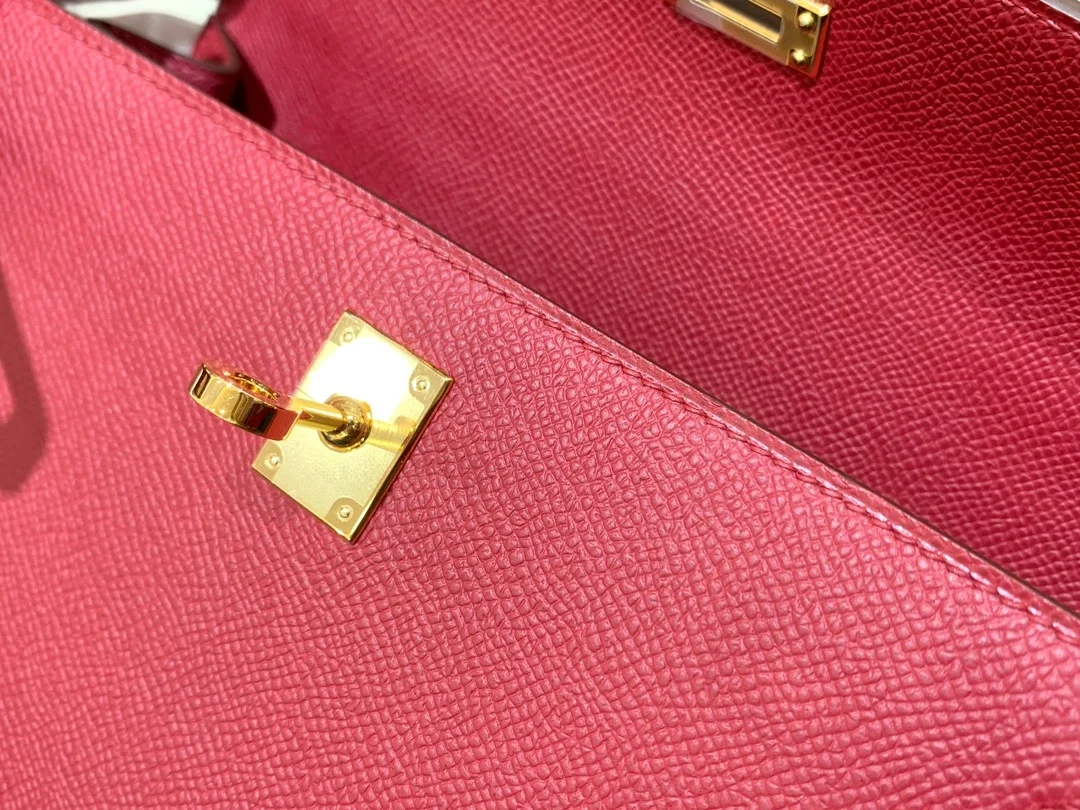 에르메스 켈리 25 셀리에 가넷 레드 골드 하드웨어 (100% HAND MADE)