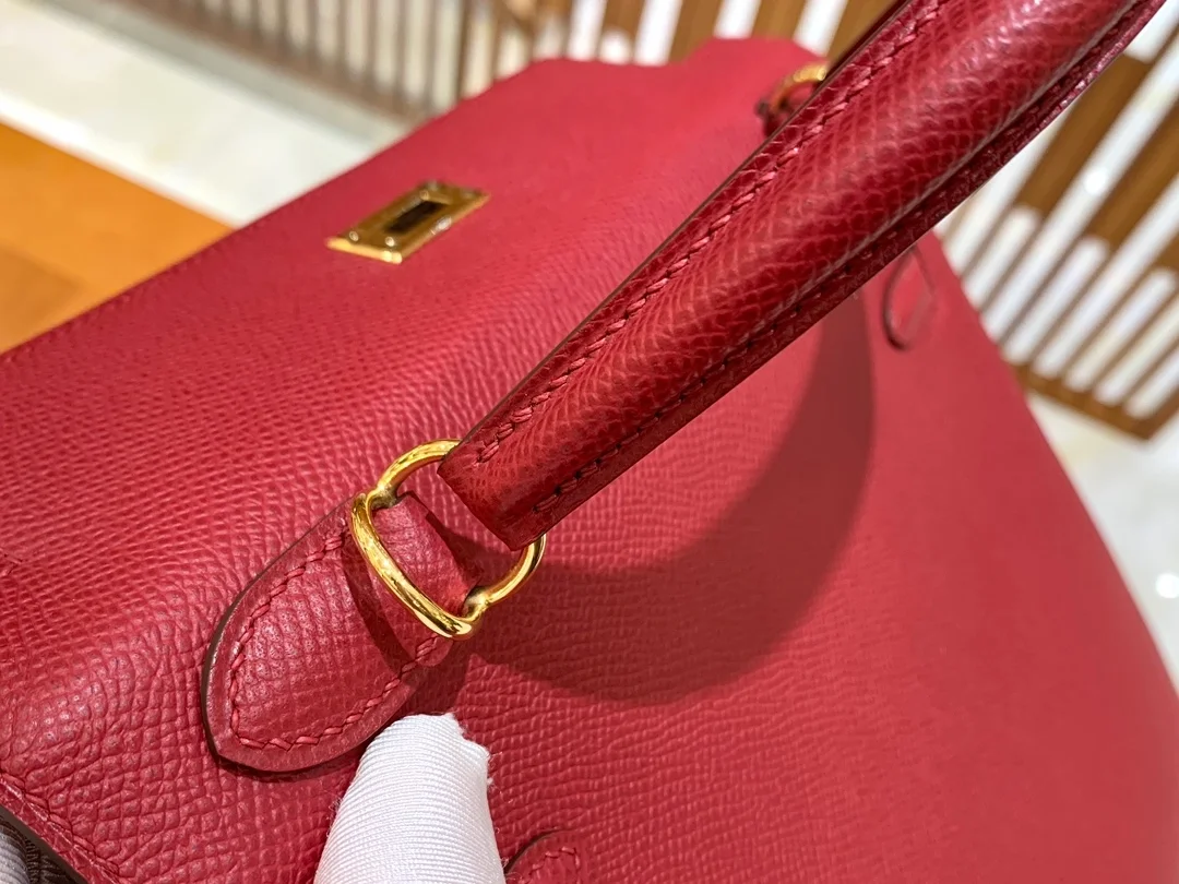 에르메스 켈리 25 셀리에 가넷 레드 골드 하드웨어 (100% HAND MADE)