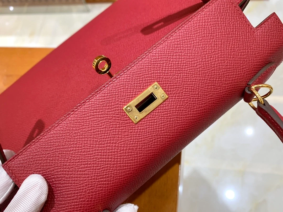 에르메스 켈리 25 셀리에 가넷 레드 골드 하드웨어 (100% HAND MADE)