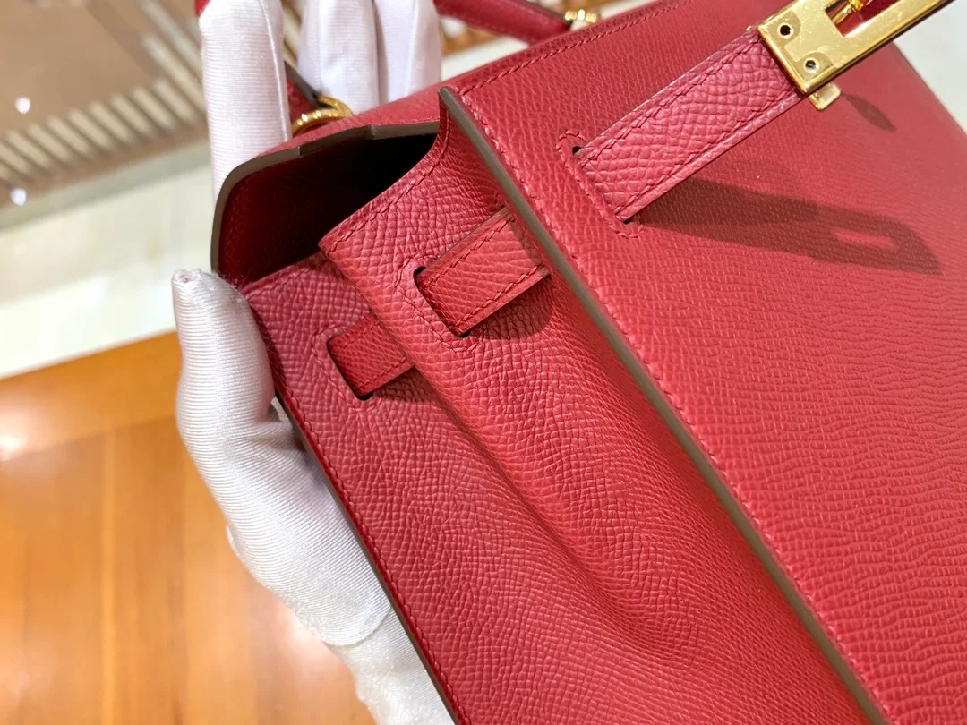 에르메스 켈리 25 셀리에 가넷 레드 골드 하드웨어 (100% HAND MADE)