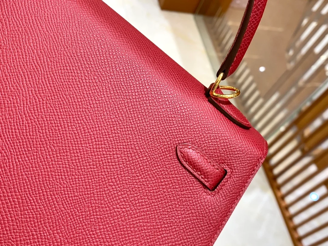 에르메스 켈리 25 셀리에 가넷 레드 골드 하드웨어 (100% HAND MADE)