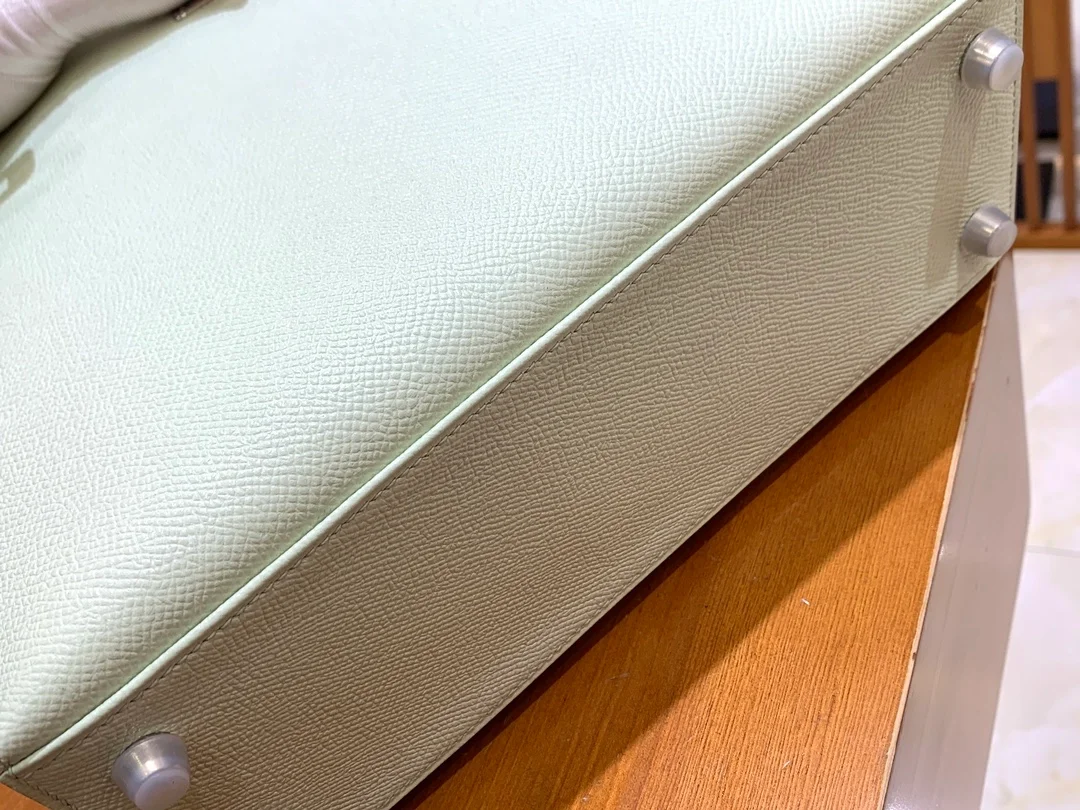 에르메스 켈리 25 셀리에 버블 그린 실버 하드웨어 (100% HAND MADE)