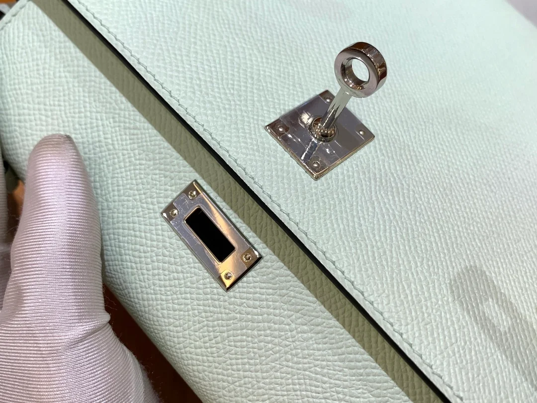 에르메스 켈리 25 셀리에 버블 그린 실버 하드웨어 (100% HAND MADE)