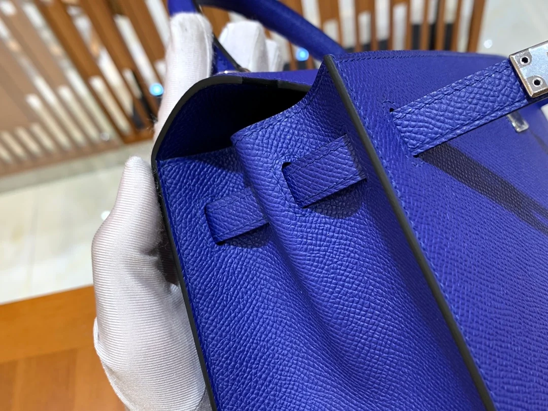 에르메스 켈리 25 셀리에 글레이즈드 블루 실버 하드웨어 (100% HAND MADE)