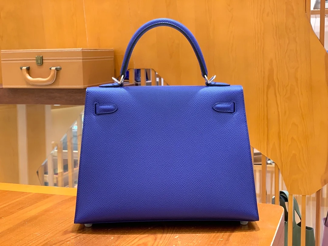 에르메스 켈리 25 셀리에 글레이즈드 블루 실버 하드웨어 (100% HAND MADE)