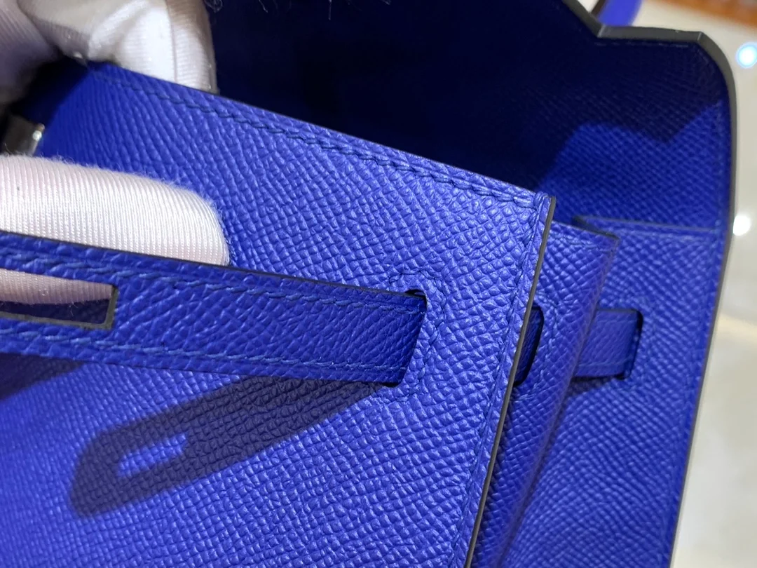 에르메스 켈리 25 셀리에 글레이즈드 블루 실버 하드웨어 (100% HAND MADE)