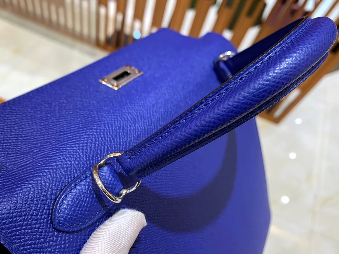 에르메스 켈리 25 셀리에 글레이즈드 블루 실버 하드웨어 (100% HAND MADE)