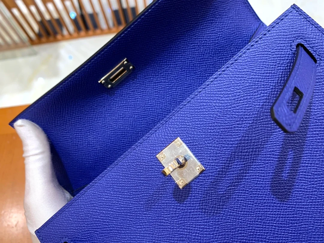 에르메스 켈리 25 셀리에 글레이즈드 블루 실버 하드웨어 (100% HAND MADE)