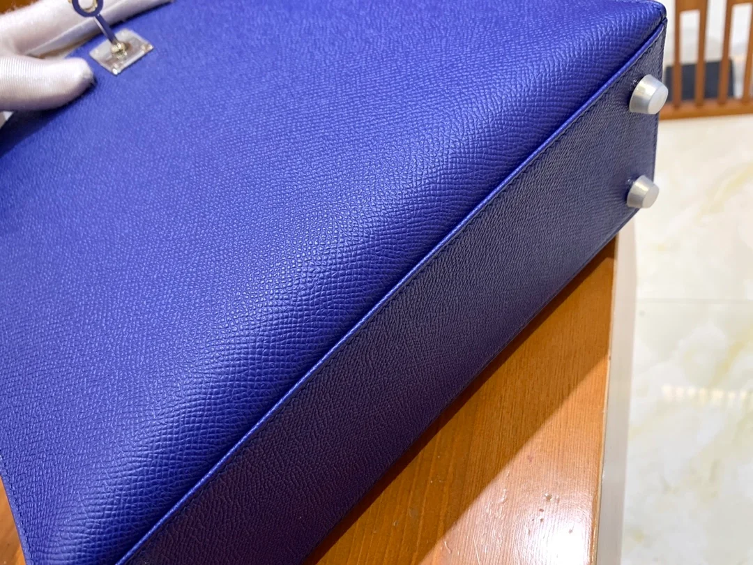 에르메스 켈리 25 셀리에 글레이즈드 블루 실버 하드웨어 (100% HAND MADE)