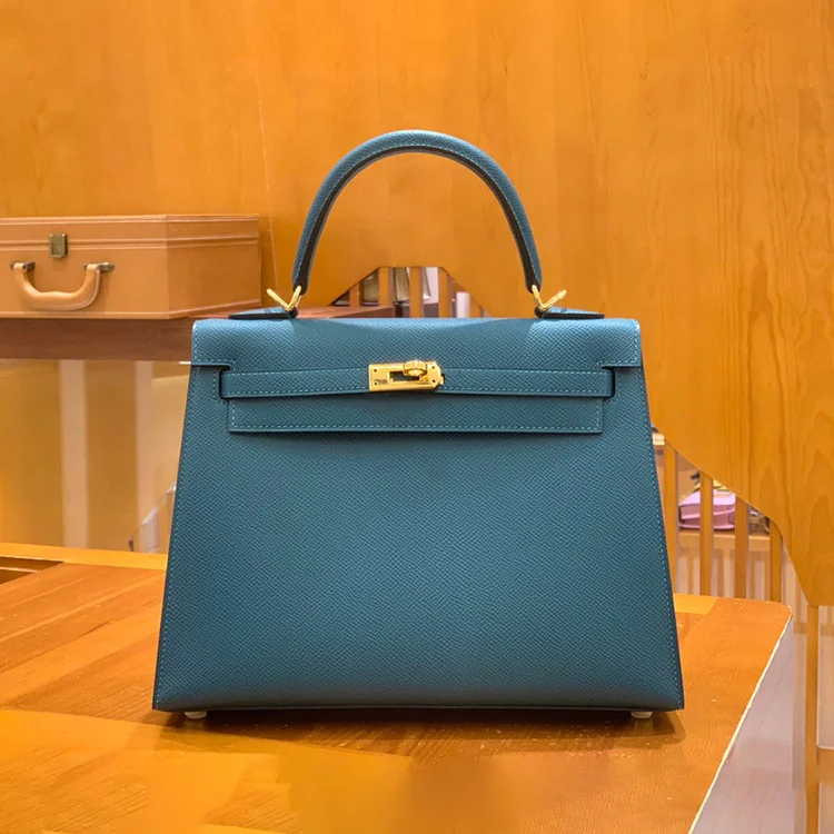 에르메스 켈리 25 셀리에 베르 보스포르 골드 하드웨어 (100% HAND MADE)