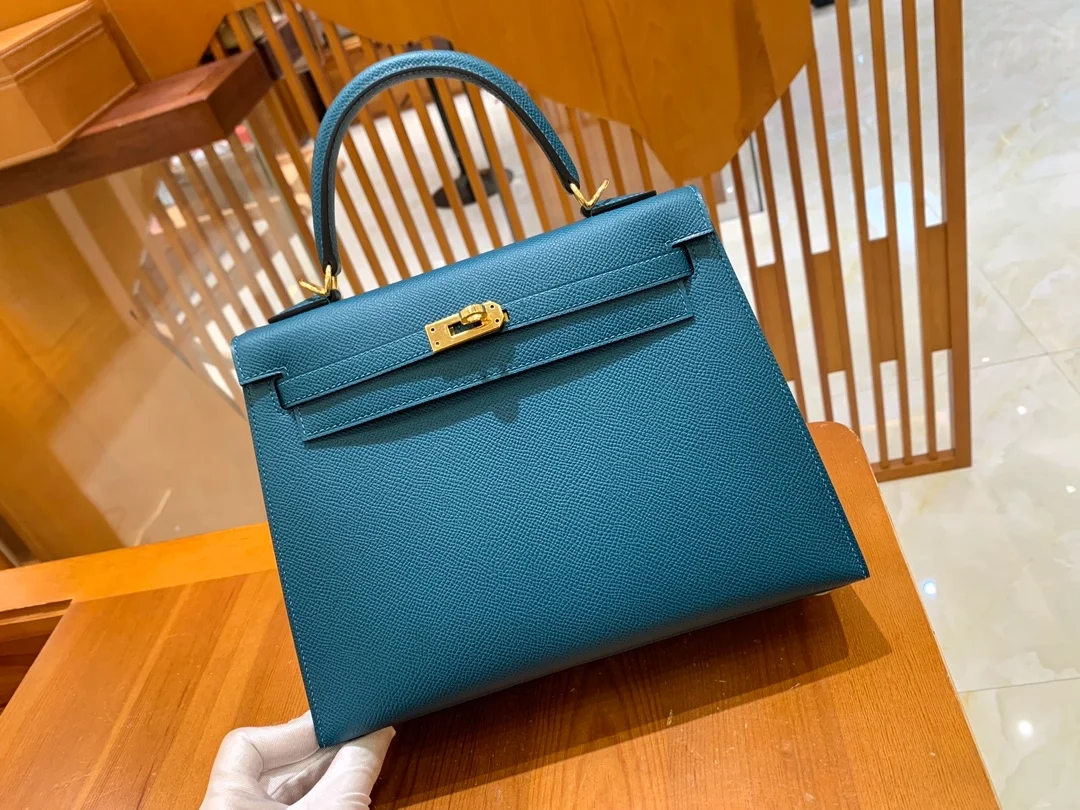 에르메스 켈리 25 셀리에 베르 보스포르 골드 하드웨어 (100% HAND MADE)