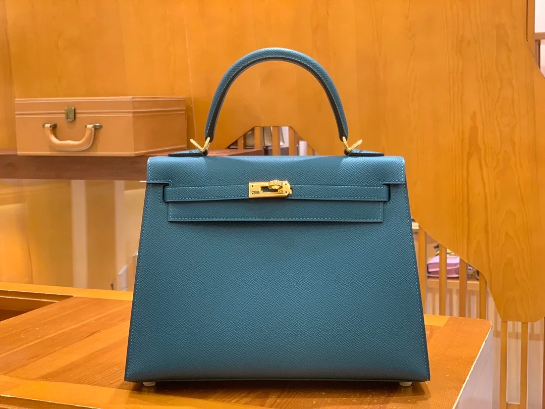 에르메스 켈리 25 셀리에 베르 보스포르 골드 하드웨어 (100% HAND MADE)