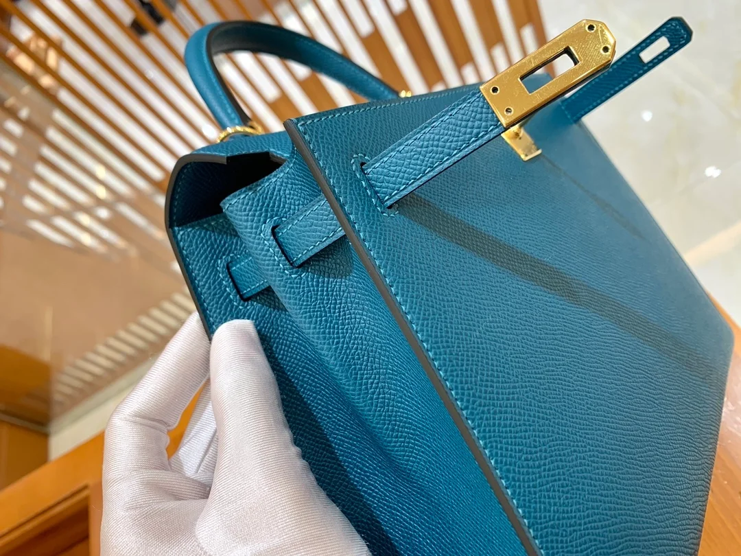 에르메스 켈리 25 셀리에 베르 보스포르 골드 하드웨어 (100% HAND MADE)