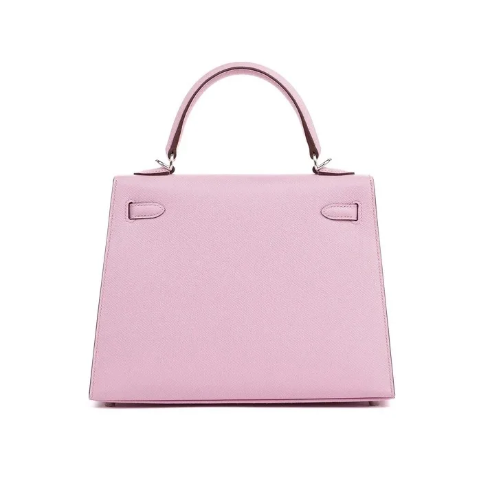 에르메스 켈리 25 셀리에 멜로 핑크 실버 하드웨어 (100% HAND MADE)