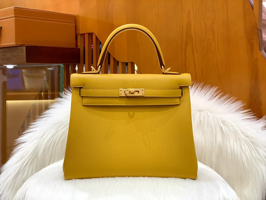 에르메스 켈리 25 르투르네 앰버 옐로우 골드 하드웨어 (100% HAND MADE)