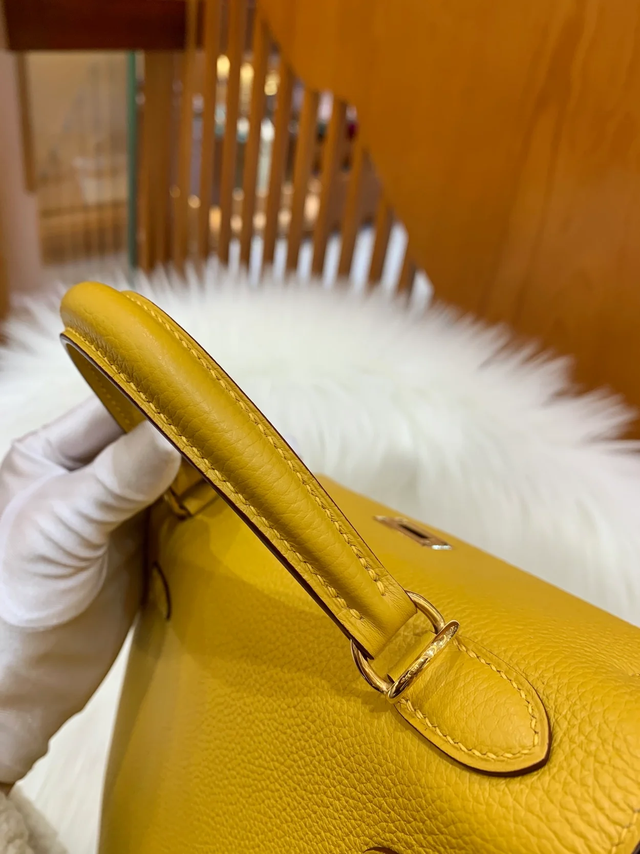 에르메스 켈리 25 르투르네 앰버 옐로우 골드 하드웨어 (100% HAND MADE)