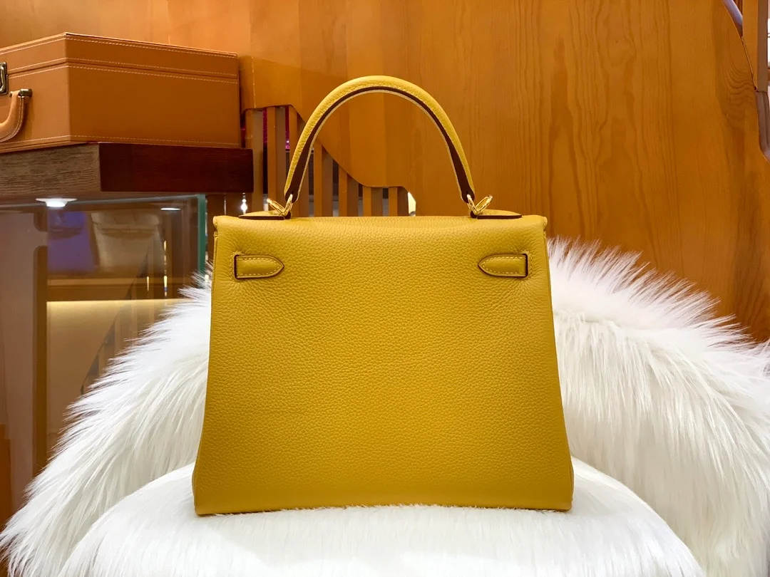 에르메스 켈리 25 르투르네 앰버 옐로우 골드 하드웨어 (100% HAND MADE)