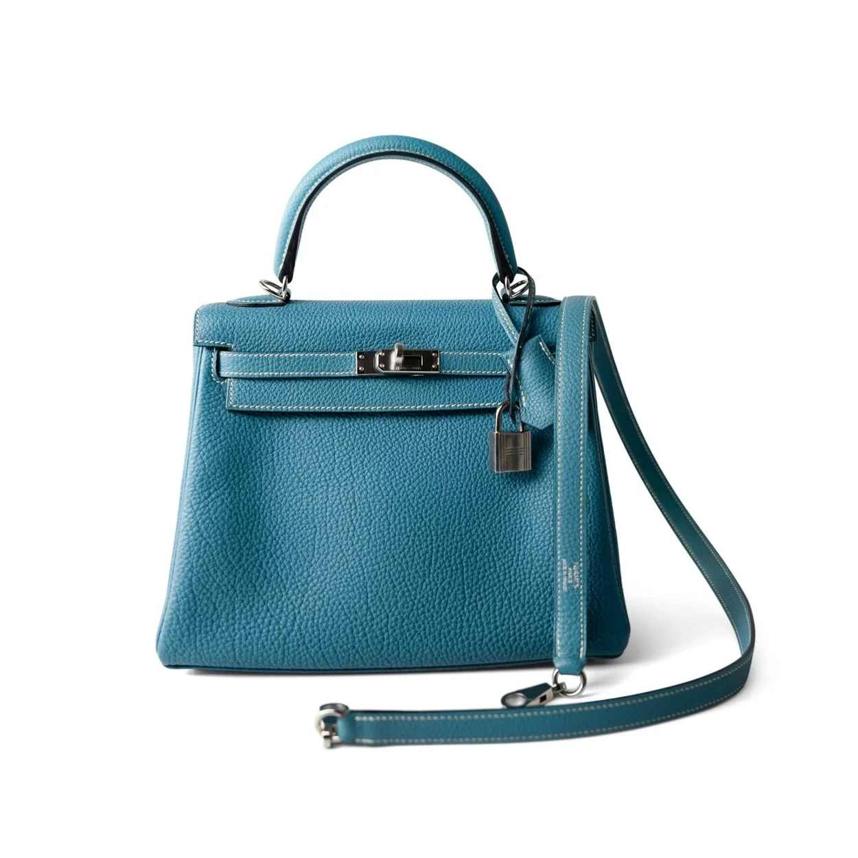 에르메스 켈리 25 르투르네 데님 블루 실버 하드웨어 (100% HAND MADE)