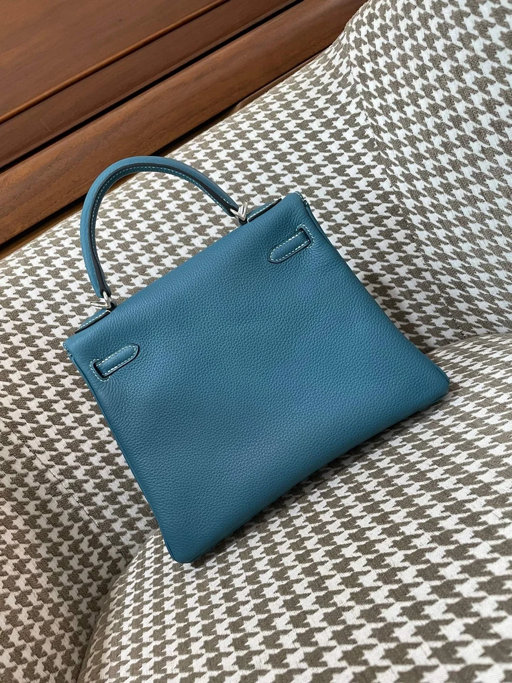 에르메스 켈리 25 르투르네 데님 블루 실버 하드웨어 (100% HAND MADE)