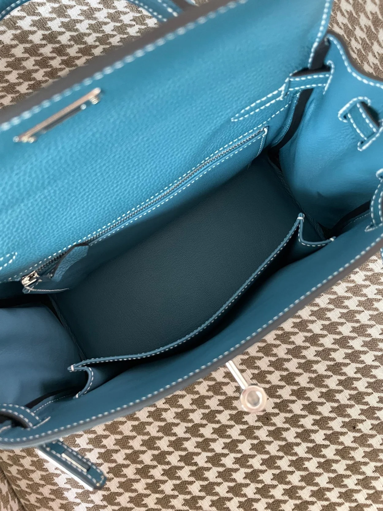 에르메스 켈리 25 르투르네 데님 블루 실버 하드웨어 (100% HAND MADE)