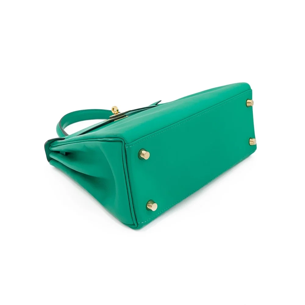 에르메스 켈리 25 르투르네 스위프트 민트 그린 골드 하드웨어 (100% HAND MADE)