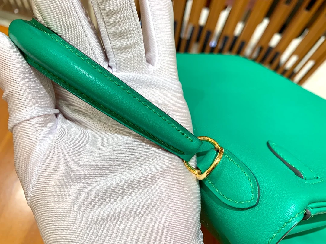 에르메스 켈리 25 르투르네 스위프트 민트 그린 골드 하드웨어 (100% HAND MADE)