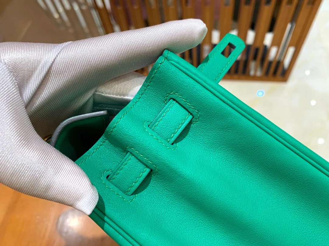 에르메스 켈리 25 르투르네 스위프트 민트 그린 골드 하드웨어 (100% HAND MADE)
