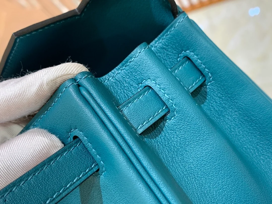 에르메스 켈리 25 르투르네 스위프트 이즈미르 블루 실버 하드웨어 (100% HAND MADE)