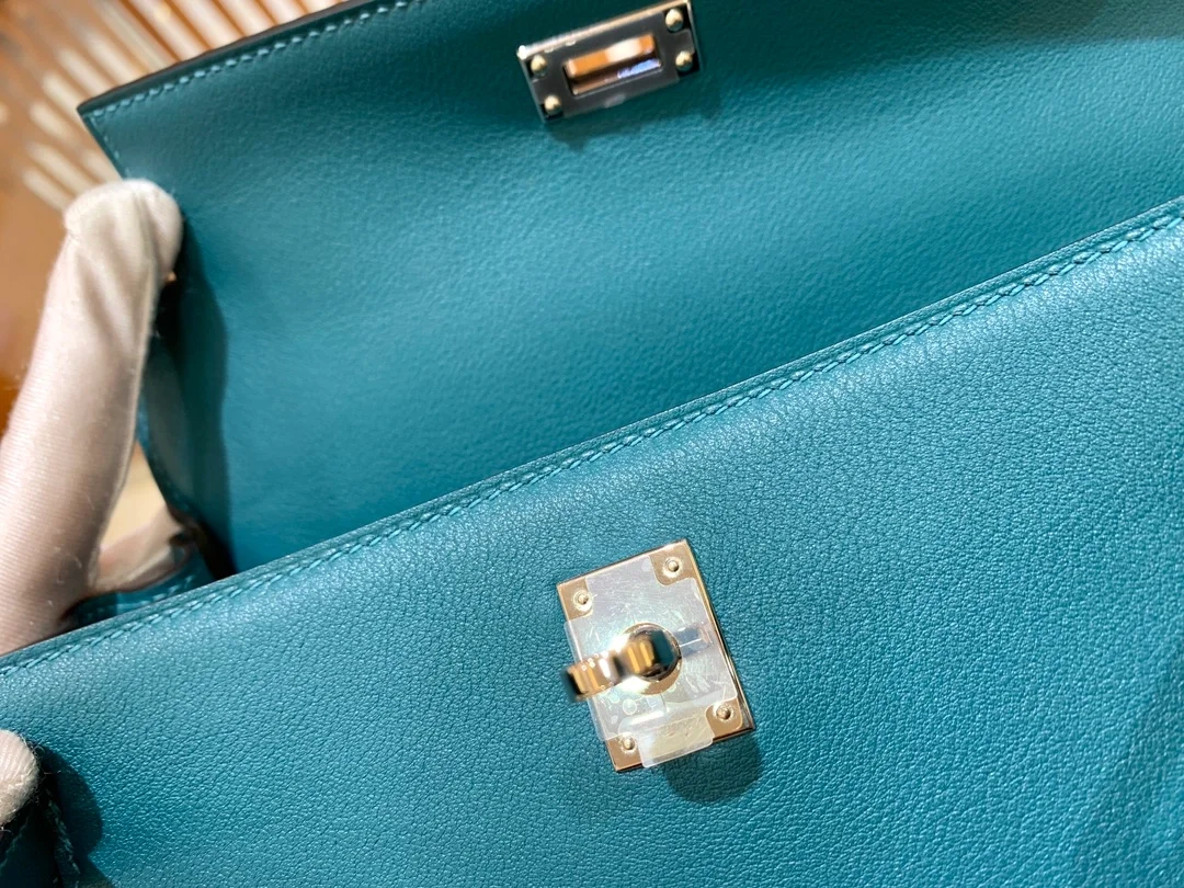 에르메스 켈리 25 르투르네 스위프트 이즈미르 블루 실버 하드웨어 (100% HAND MADE)