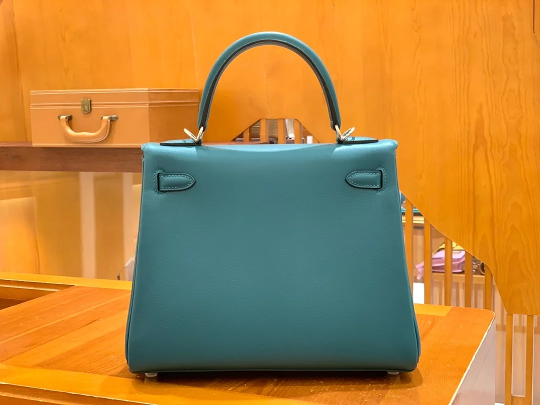 에르메스 켈리 25 르투르네 스위프트 이즈미르 블루 실버 하드웨어 (100% HAND MADE)