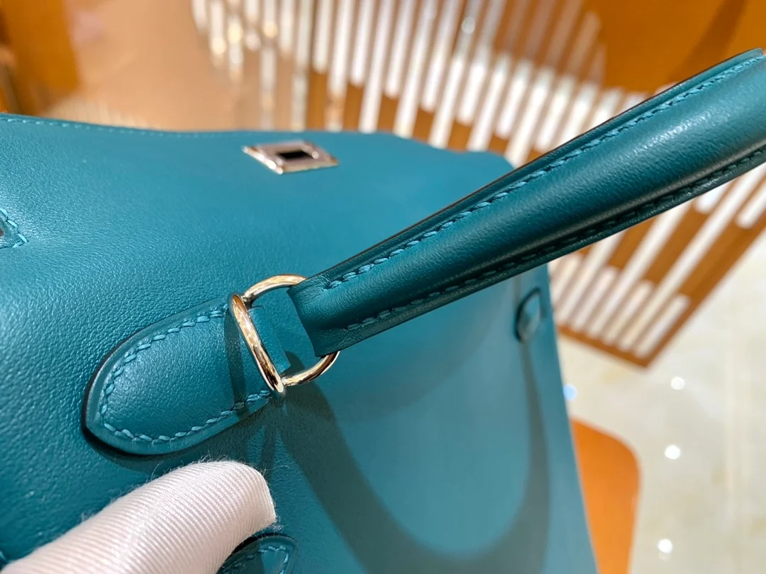 에르메스 켈리 25 르투르네 스위프트 이즈미르 블루 실버 하드웨어 (100% HAND MADE)