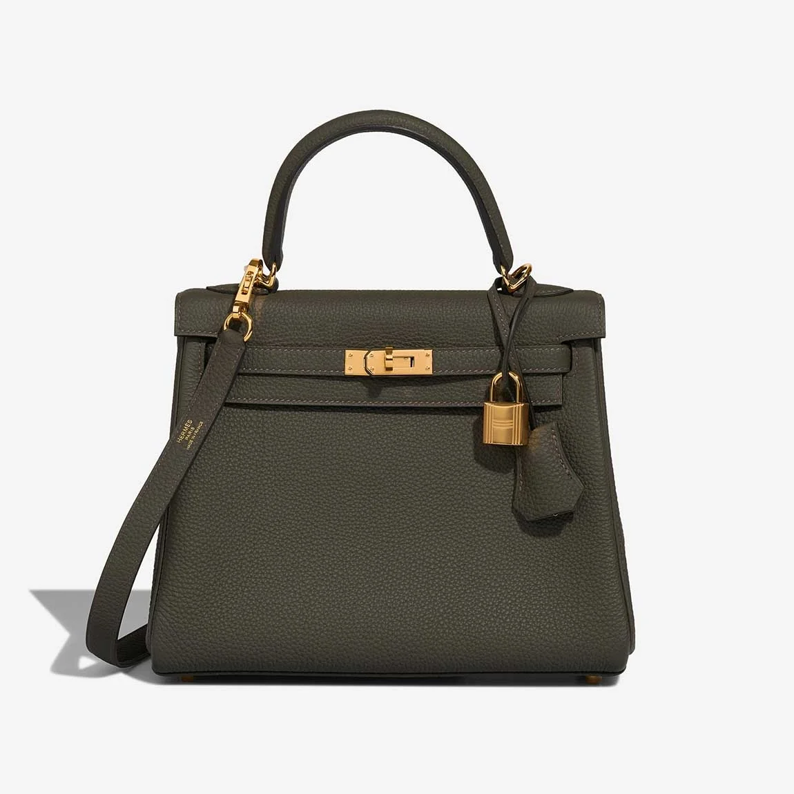 에르메스 켈리 25 르투르네 그레이 그린 골드 하드웨어 (100% HAND MADE)