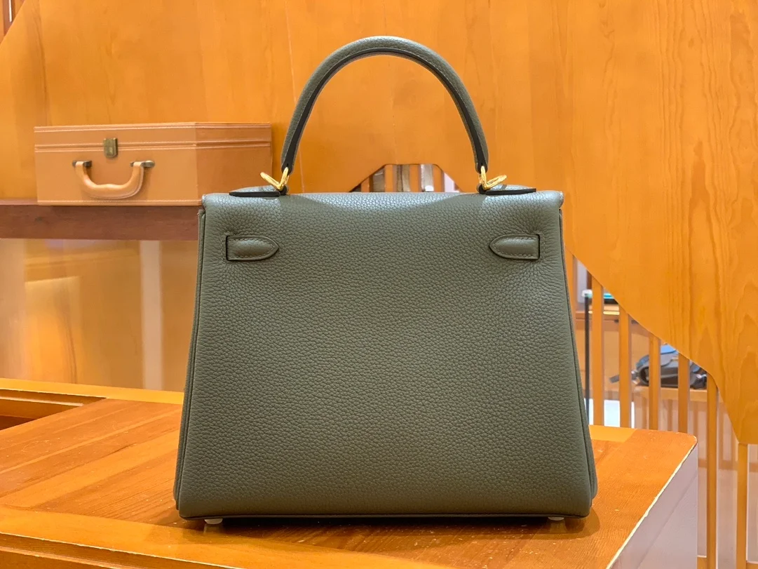 에르메스 켈리 25 르투르네 그레이 그린 골드 하드웨어 (100% HAND MADE)