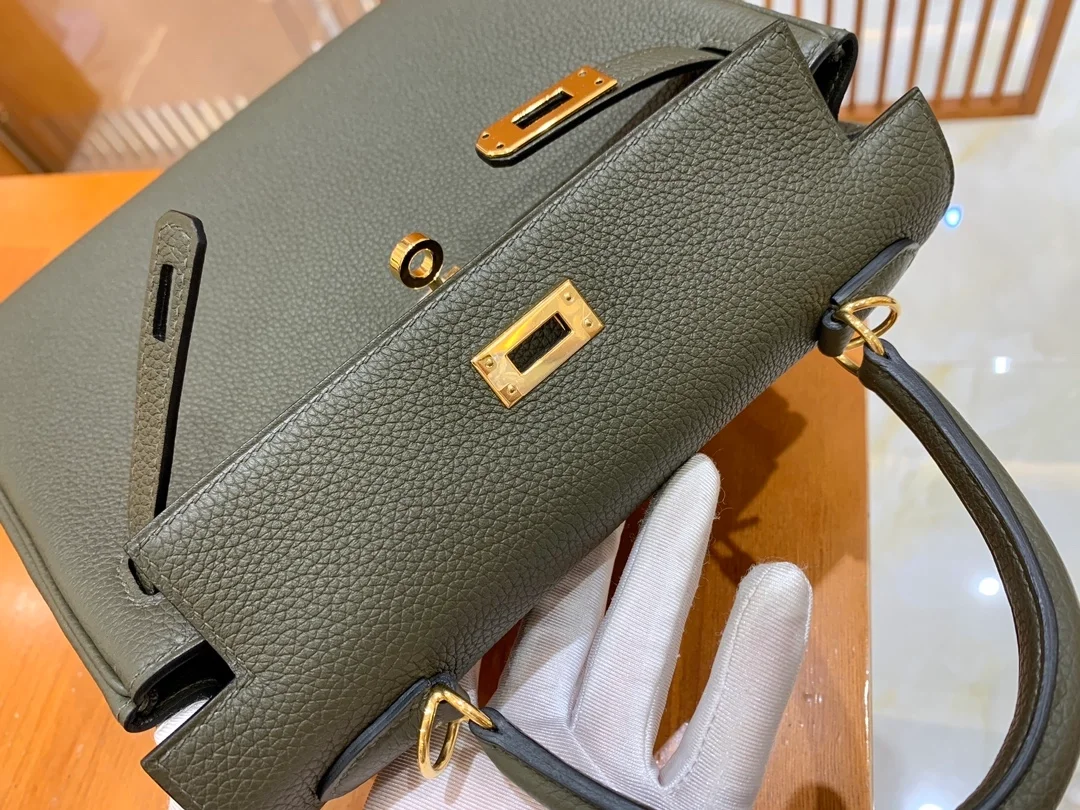 에르메스 켈리 25 르투르네 그레이 그린 골드 하드웨어 (100% HAND MADE)