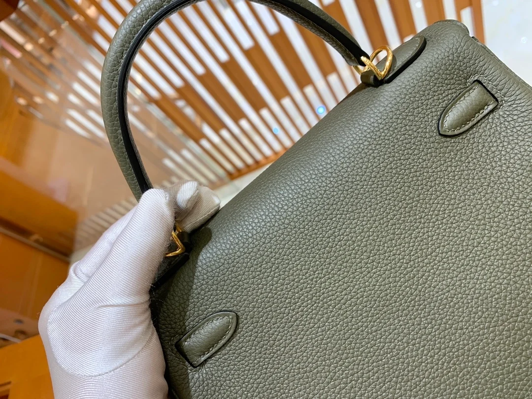 에르메스 켈리 25 르투르네 그레이 그린 골드 하드웨어 (100% HAND MADE)