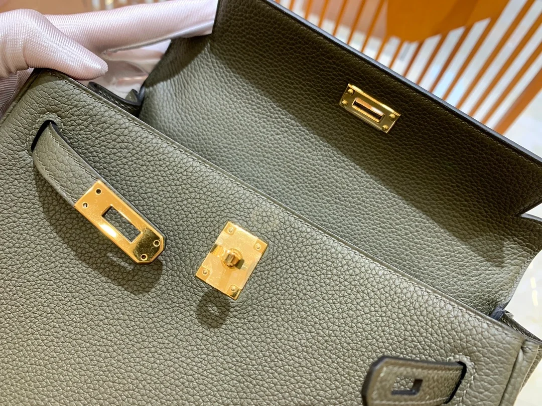 에르메스 켈리 25 르투르네 그레이 그린 골드 하드웨어 (100% HAND MADE)