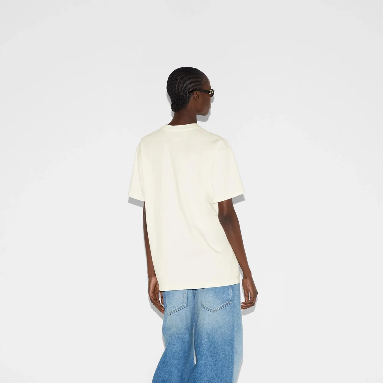 구찌 코튼 저지 체리 프린트 티셔츠 화이트