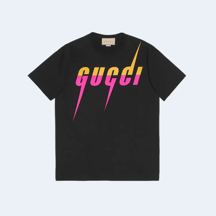 구찌 로고 프린트 블레이드 티셔츠 블랙