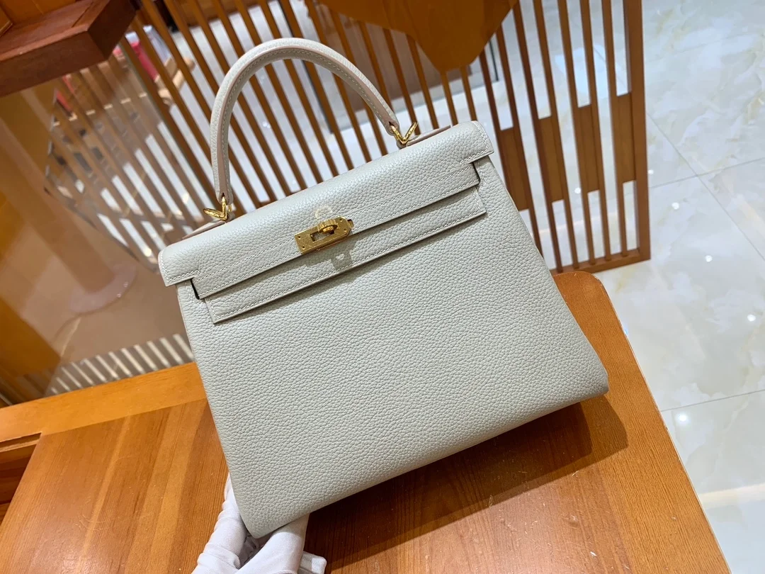 에르메스 켈리 25 르투르네 펄 그레이 골드 하드웨어 (100% HAND MADE)