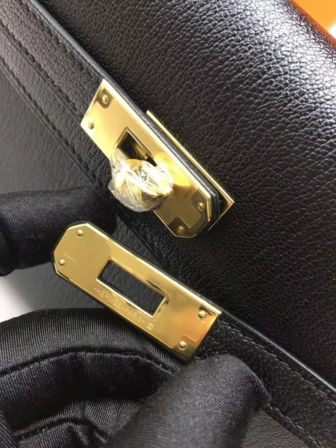 에르메스 켈리 엘란 블랙 골드/실버 (100% HAND MADE)