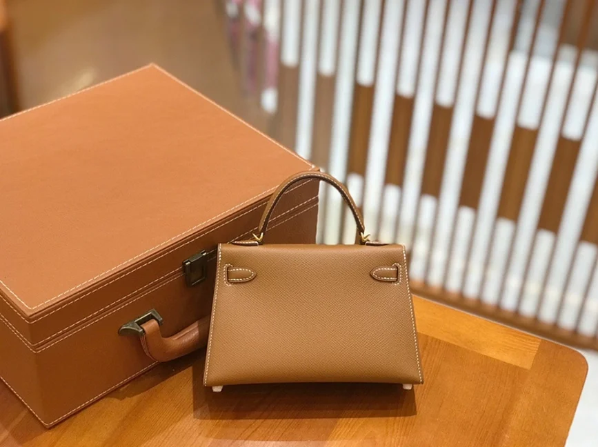 에르메스 미니 켈리 2세대 셀리에 골드 브라운 골드 하드웨어 (100% HAND MADE)