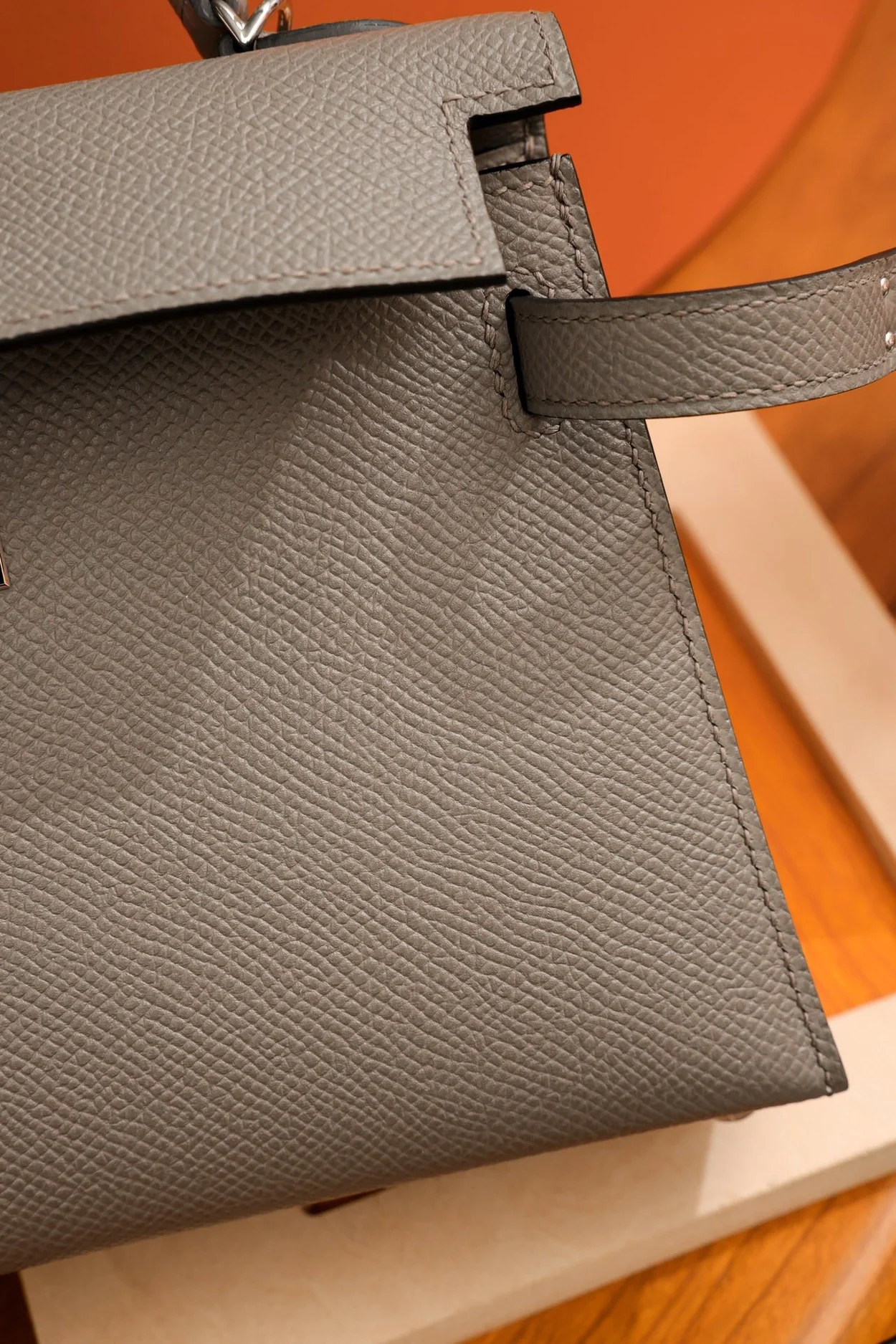 에르메스 미니 켈리 셀리에 그레이 팔라듐 하드웨어 (100% HAND MADE)