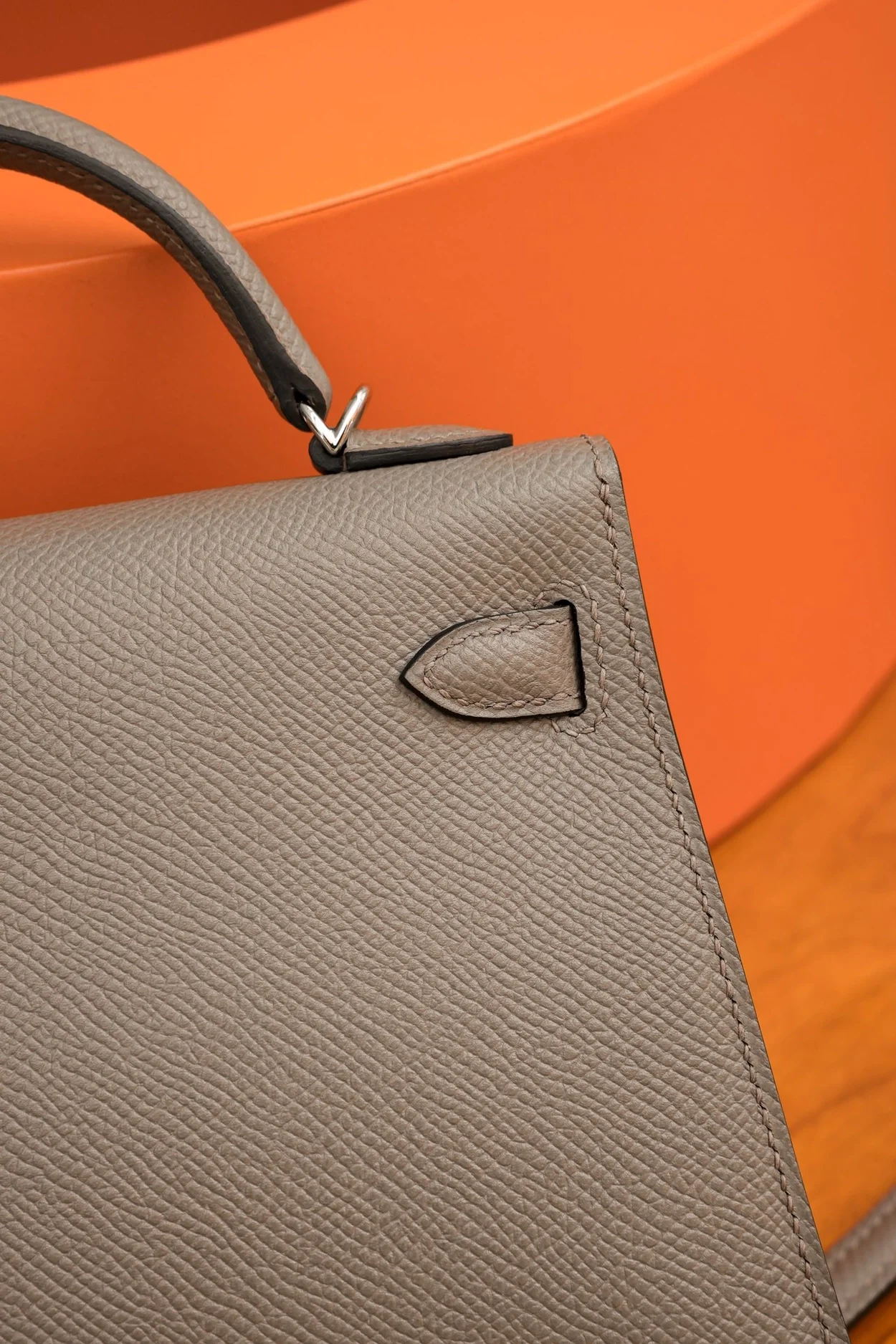 에르메스 미니 켈리 셀리에 그레이 팔라듐 하드웨어 (100% HAND MADE)