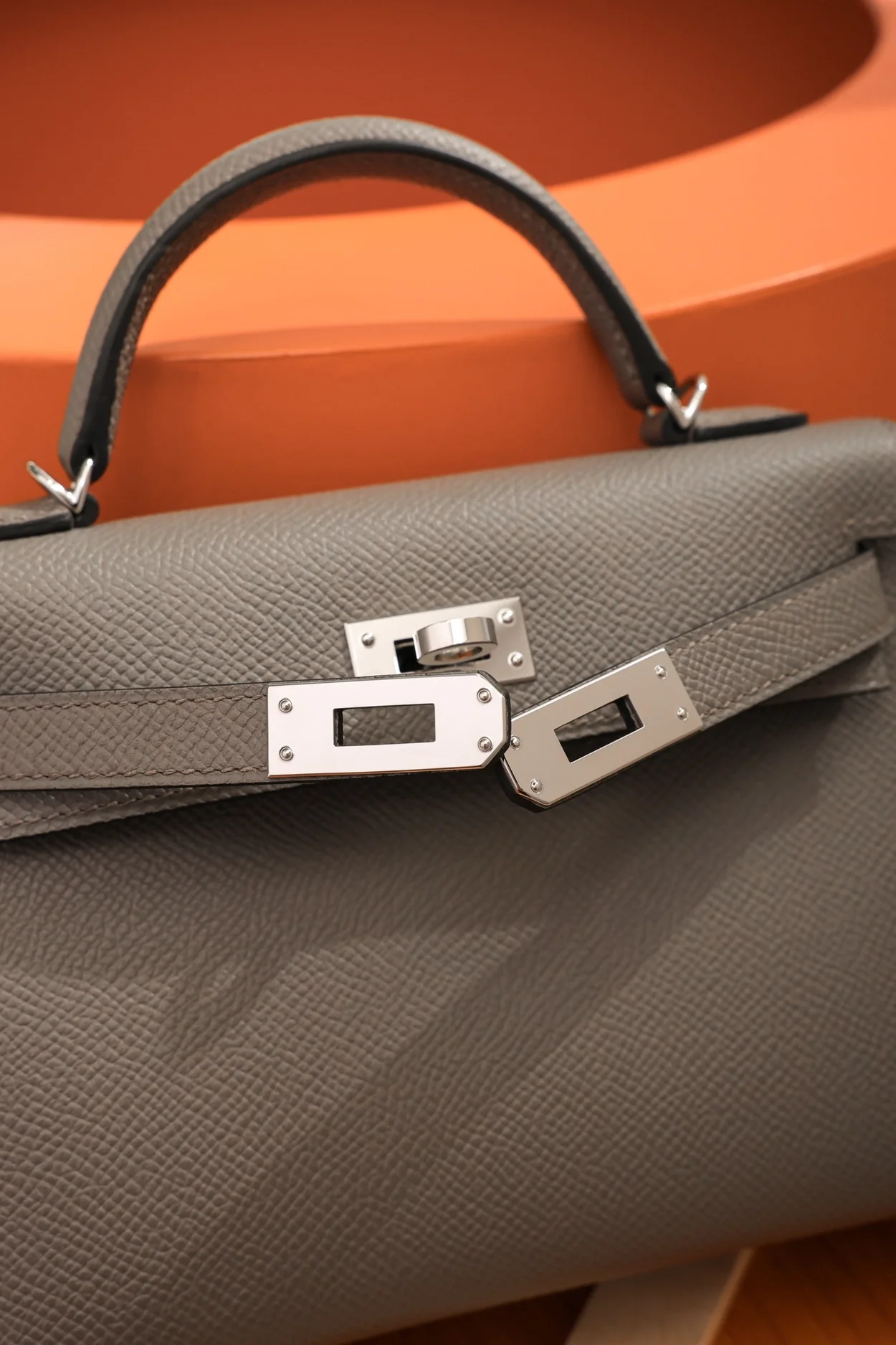 에르메스 미니 켈리 셀리에 그레이 팔라듐 하드웨어 (100% HAND MADE)